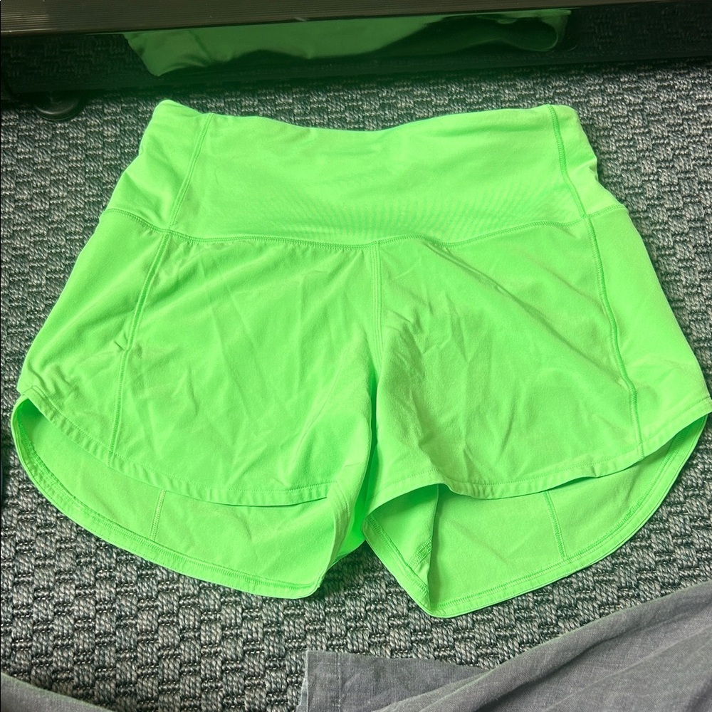 Lululemon Athletica Bright Green Athletic Shorts